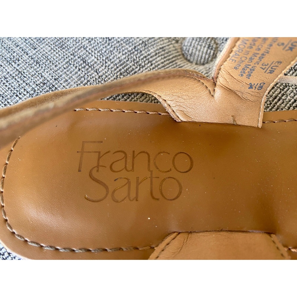 Franco Sarto Women's Morale Sandals Size 7M Ankle Lace Gold Chain Details - Picture 7 of 8
